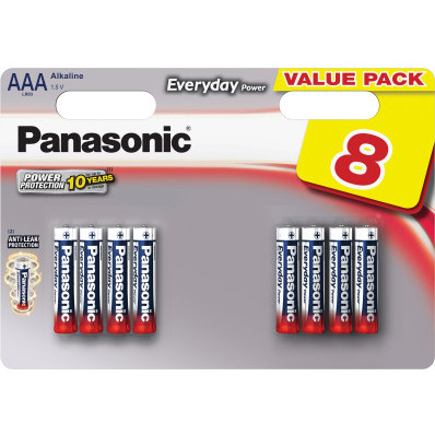 8 elemek PANASONIC AAA 1,5 V mikro