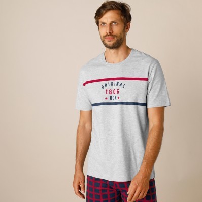 Pyžamové tričko s krátkymi rukávmi, polycoton