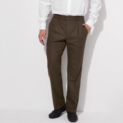Kalhoty s vysokým pasem, bez záševků, polyvlna