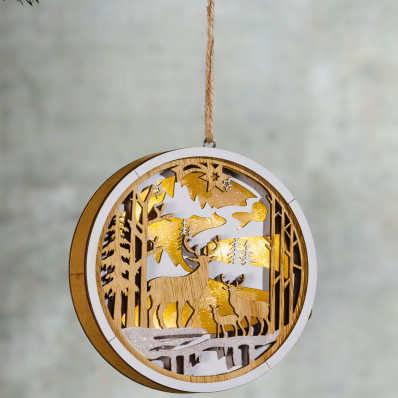 Decoratiune cu LED Pădure de iarnă