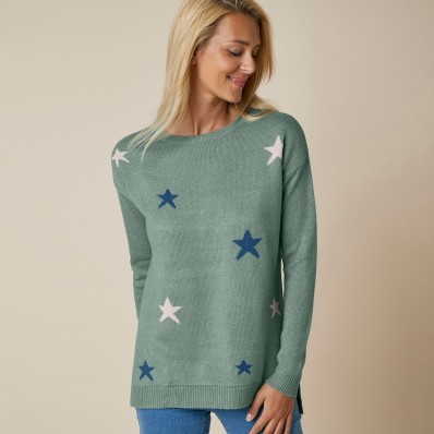 Žakárový pulovr s hvězdičkami