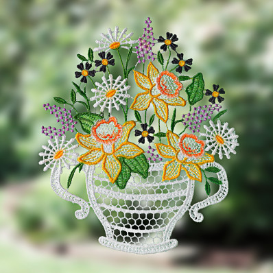 Textilná závesná dekorácia "Jar"
