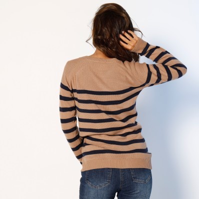 Pruhovaný pulovr s knoflíky