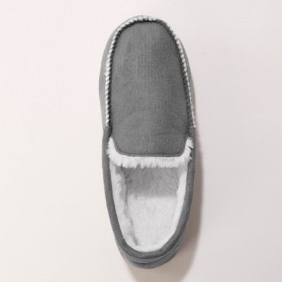Papuče s imitáciou kožušiny, štýl mokasí