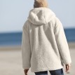 Buklé kabát s kapucňou a zipsovým zapínaním