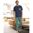 Pyžamové tričko s krátkymi rukávmi, námornícky modré