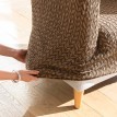Husă jacquard flexibilă pentru fotoliu și canapea cu cotiere, motiv herringbone