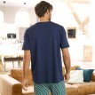 Pyžamové tričko s krátkymi rukávmi, námornícky modré