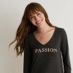 Koszulka piżamowa z długim rękawem i nadrukiem "passion cocooning"
