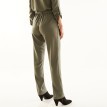 Spodnie z przewiewnej krepy z brokatowym paskiem, jednokolorowe lub z nadrukiem
