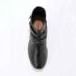 Vysoké topánky s plisovaním z 2 materiálov, čierne
