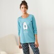 Pijama cu imprimeu ursuleț de pluș, vine cu geantă
