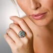 Regulowany srebrny pierścionek z turkusem