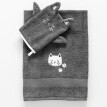 Dziecięca kolekcja frotte z haftem kota, bawełna 380 g/m2