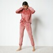 Pijama din velur cu mâneci lungi