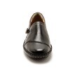 PEDICONFORT Bőrből készült kényelmes ékpántos cipő, fekete