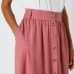 Długa spódnica w jednolitym kolorze z guzikami, szczególnie dla niższych sylwetek