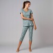 Cămașă de pijama cu mâneci scurte cu imprimeu pe tiv