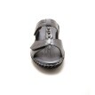 Kožené sandále, metalicky sivé