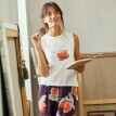 T-shirt z brzoskwiniowym nadrukiem z kolekcji Odette Lepeltier