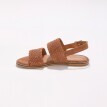 Ploché kožené sandále zo zapletaných remiekov