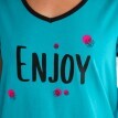 Cămașă de pijama cu mâneci scurte cu imprimeu "Enjoy"