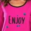 Tricou cu mânecă lungă cu imprimeu central "Enjoy"