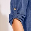 Krátke džínsové šaty s 3/4 rukávmi