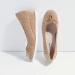 Bőr fűzős balerina cipő