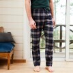 Pantaloni de pijama cu talie elastică, în flanelă în carouri