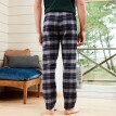 Pantaloni de pijama cu talie elastică, în flanelă în carouri