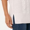 Tunika pulóver fonott mintával és rövid ujjakkal