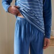 Velúr csíkos pizsama festett szálakkal