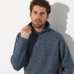 Sweter z gładkim wzorem i stójką zapinaną na zamek błyskawiczny