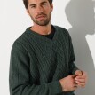 Irlandzki sweter z dekoltem w szpic