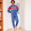 Pijama velur tricoloră