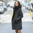 Jednobarevný kabát duffle-coat s kapucí
