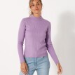 Prążkowany sweter ze stójką