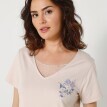 Koszulka piżamowa z krótkim rękawem i kwiatowym nadrukiem