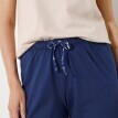 Pantaloni de pijama 3/4 de culoare solidă, cu fundiță cu imprimeu floral