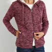 Striekaný sveter na zips, so syntetickou kožušinou