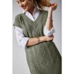 Tunikový pulovr s copánkvým vzorem a krátkými rukávy