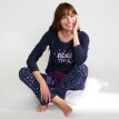 Cămașă de pijama cu mâneci lungi și imprimeu central "Beautiful"