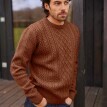 Sweter z irlandzkim wzorem i okrągłym dekoltem