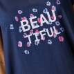Pyžamové tričko s krátkymi rukávmi a stredovou potlačou "Beautiful"