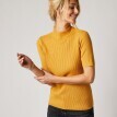 Žebrovaný pulovr s krátkými rukávy