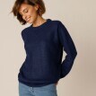Sweter z okrągłym dekoltem, gładki wzór