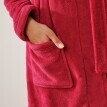 Fleece puha fürdőköpeny, egyszínű, hossza kb. 92 cm