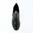 Kožené kotníkové boty s perforací, černé