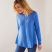Rozšířený pulovr, hladký pletený vzor